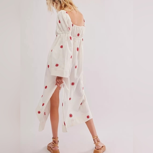NWOT Free People Emory Embroidered Midi Dress $168  Small - Picture 3 of 9